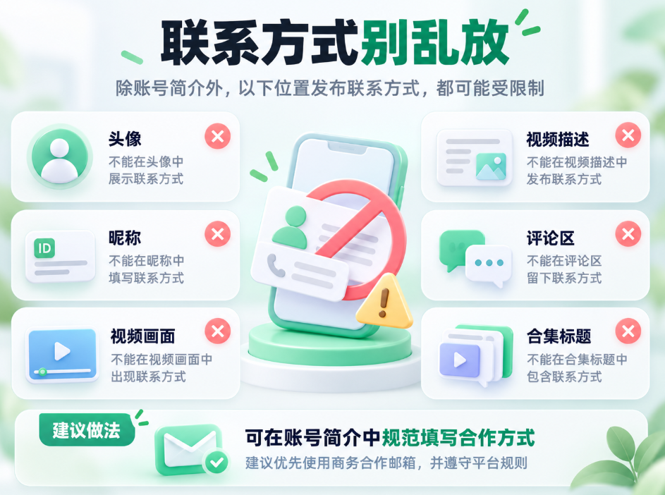 视频号引流新规：简介可以，其余位置违规！